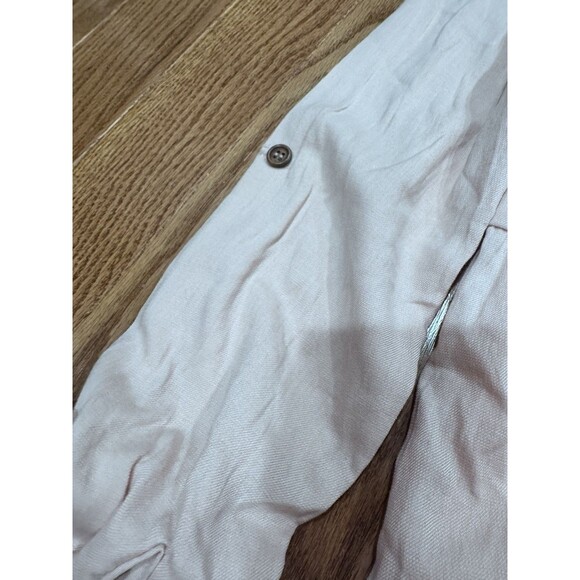 Paper Crane Pink Tiered Ruffle Button-Down Midi Dress Medium Boho Cottagecore - Picture 7 of 7